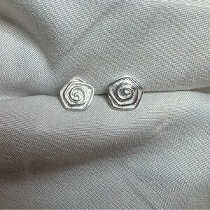 925 Silver Stud Earrings rose